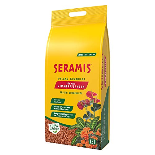 Seramis Pflanz-Granulat für alle Zimmerpflanzen, 15 l – Pflanzen Tongranulat, Blumenerde Ersatz...